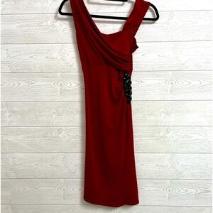 Sweet Storm Women’s Burgundy Red Sleeveless Midi Evening Dress. Size S